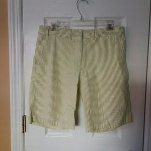 Tailor New York Green & White Striped Bermuda Shorts Size 8